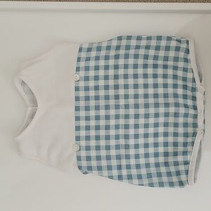 Blue & White Checkered Romper